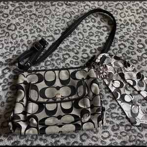 COPY - COPY - Coach bag with scarf and crystal flower ch…